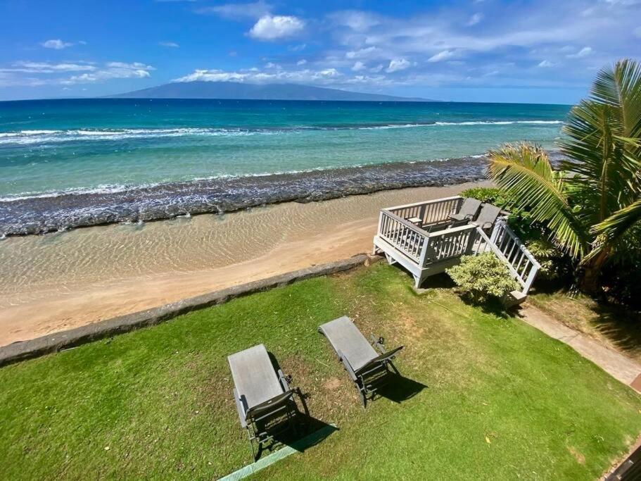 Oceanfront With Aircon-Hear The Waves-Amazing Views-Wifi Apartment Lahaina Ngoại thất bức ảnh