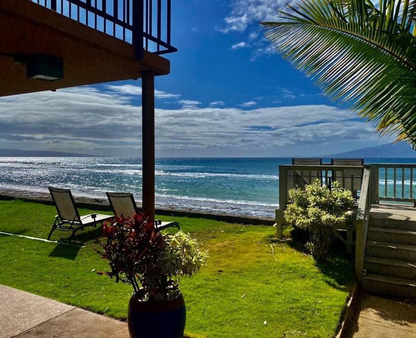 Oceanfront With Aircon-Hear The Waves-Amazing Views-Wifi Apartment Lahaina Ngoại thất bức ảnh
