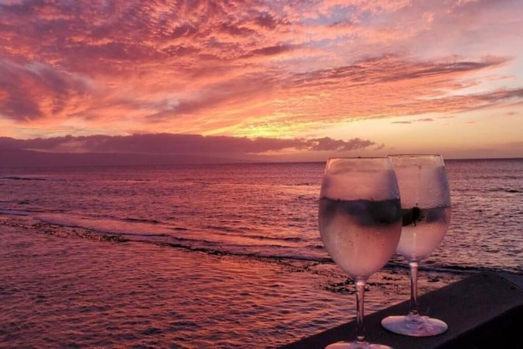 Oceanfront With Aircon-Hear The Waves-Amazing Views-Wifi Apartment Lahaina Ngoại thất bức ảnh